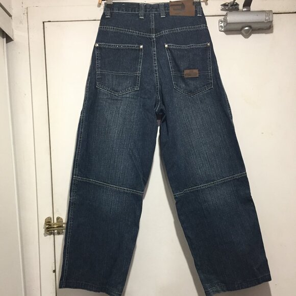 VINTAGE EXCO PATCHWORK WIDE LEG JEANS SIZE 26 - Picture 7 of 11